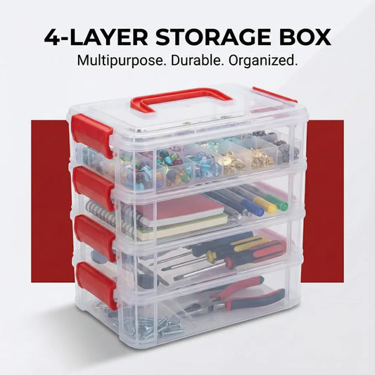 4-Layer Transparent Multipurpose Plastic Storage Box
