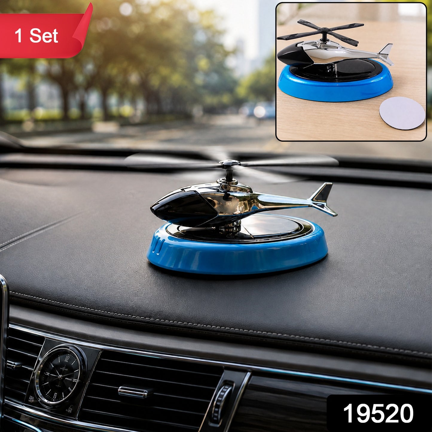 Car Dashboard Perfume Diffuser Set Helicopter Design Holder (1 Set)