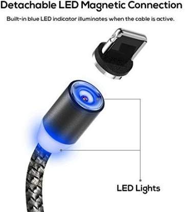 मैग्नेटिक चार्जिंग केबल 3 इन 1 मेटल मैग्नेटिक माइक्रो USB टाइप C लाइटिंग केबल LED के साथ, सभी Android और सभी स्मार्टफ़ोन के लिए मल्टीपल चार्जिंग एडेप्टर (सभी Android और iPhone स्मार्टफ़ोन, टैबलेट, PC, मोबाइल के साथ कम्पैटिबल