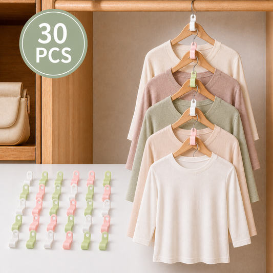 Hanger Connector Hooks – 30 Pcs Multi-Color Space Saver