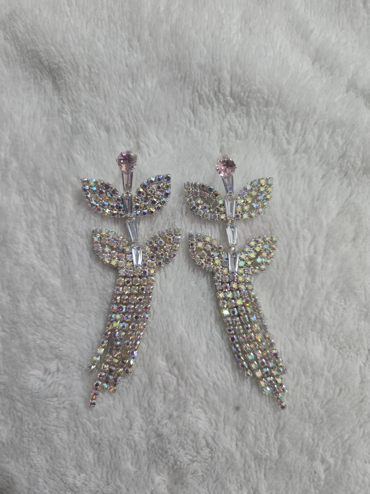 Crystal Leaf Drop Earrings for Women Elegant Party Wear Jewellery