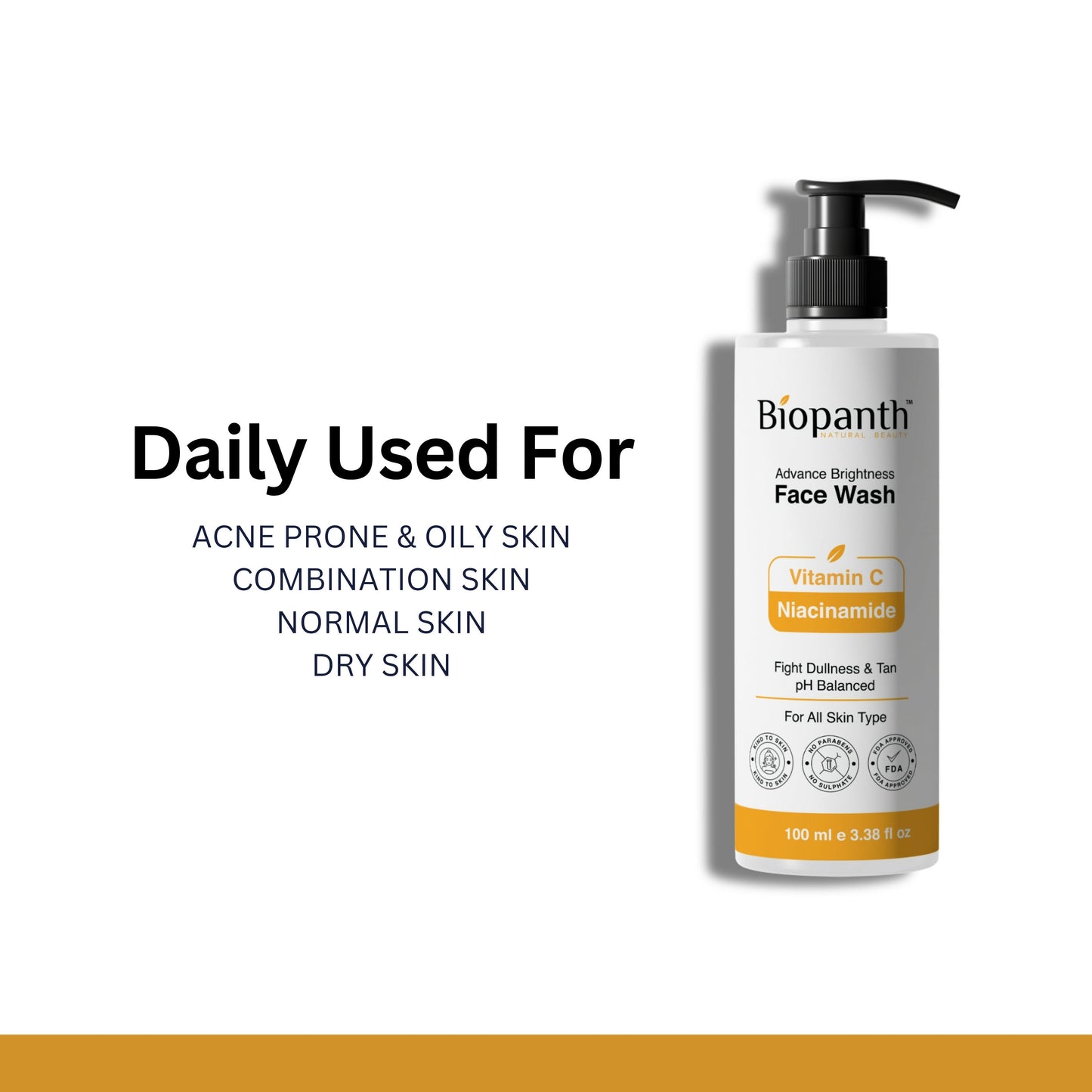 Brightening face wash enriched with antioxidants and toxins-free formula