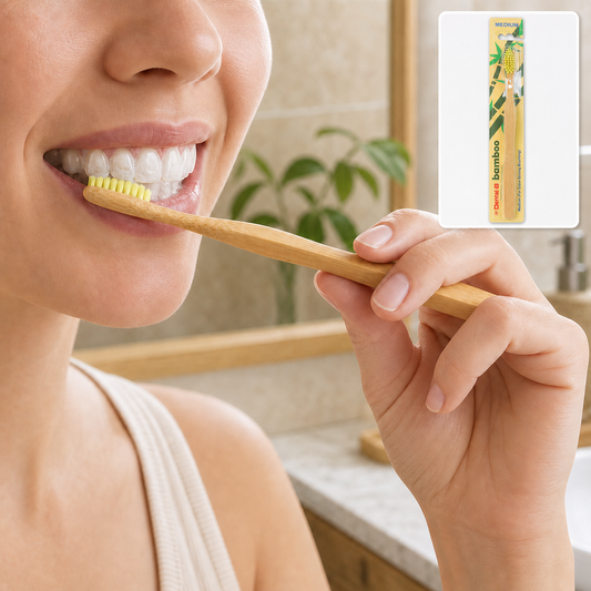 Bamboo Toothbrush – Eco-Friendly Medium Bristles for Gentle Cleaning
