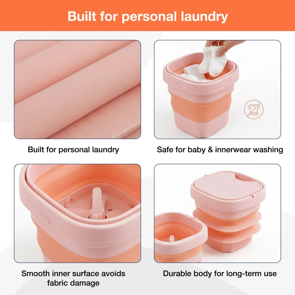 Portable Washing Machine, Foldable Washer and Dryer Combo (1 Set / Mix Color)