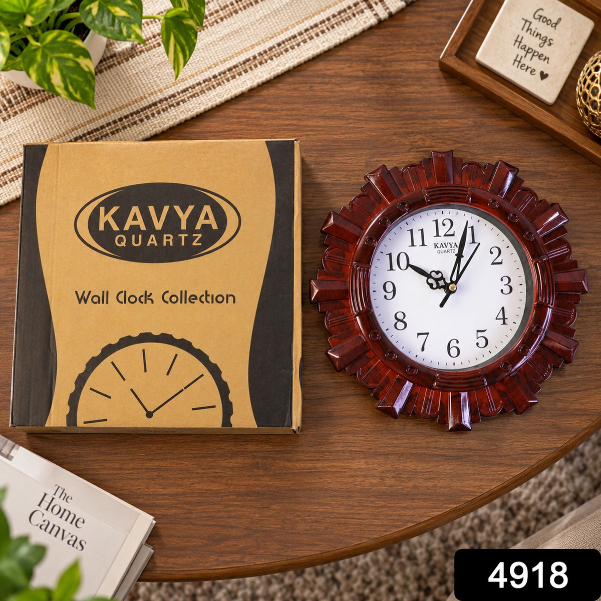 Wooden Look Wall Clock – Silent, Easy-Read for Home | VoltDesk