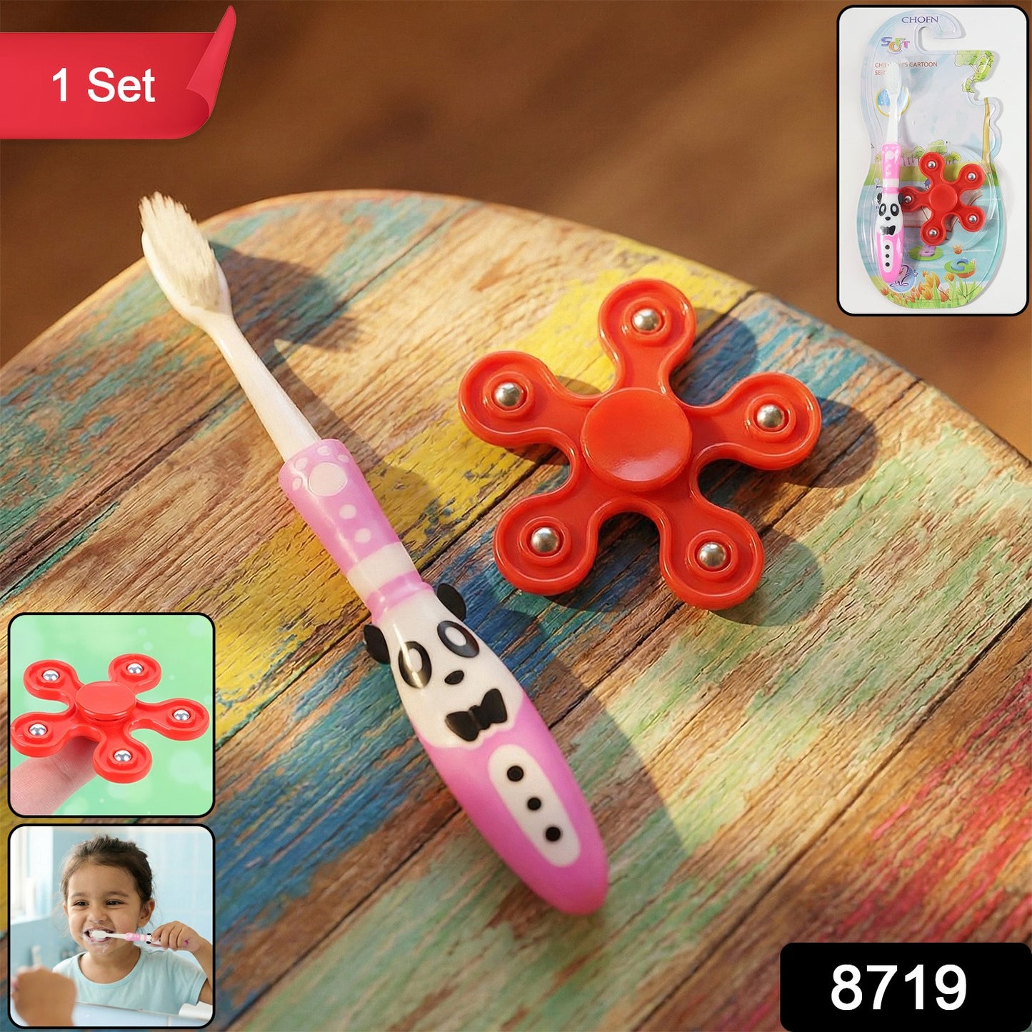 Kids Toothbrush and Fidget Spinner Toy Set