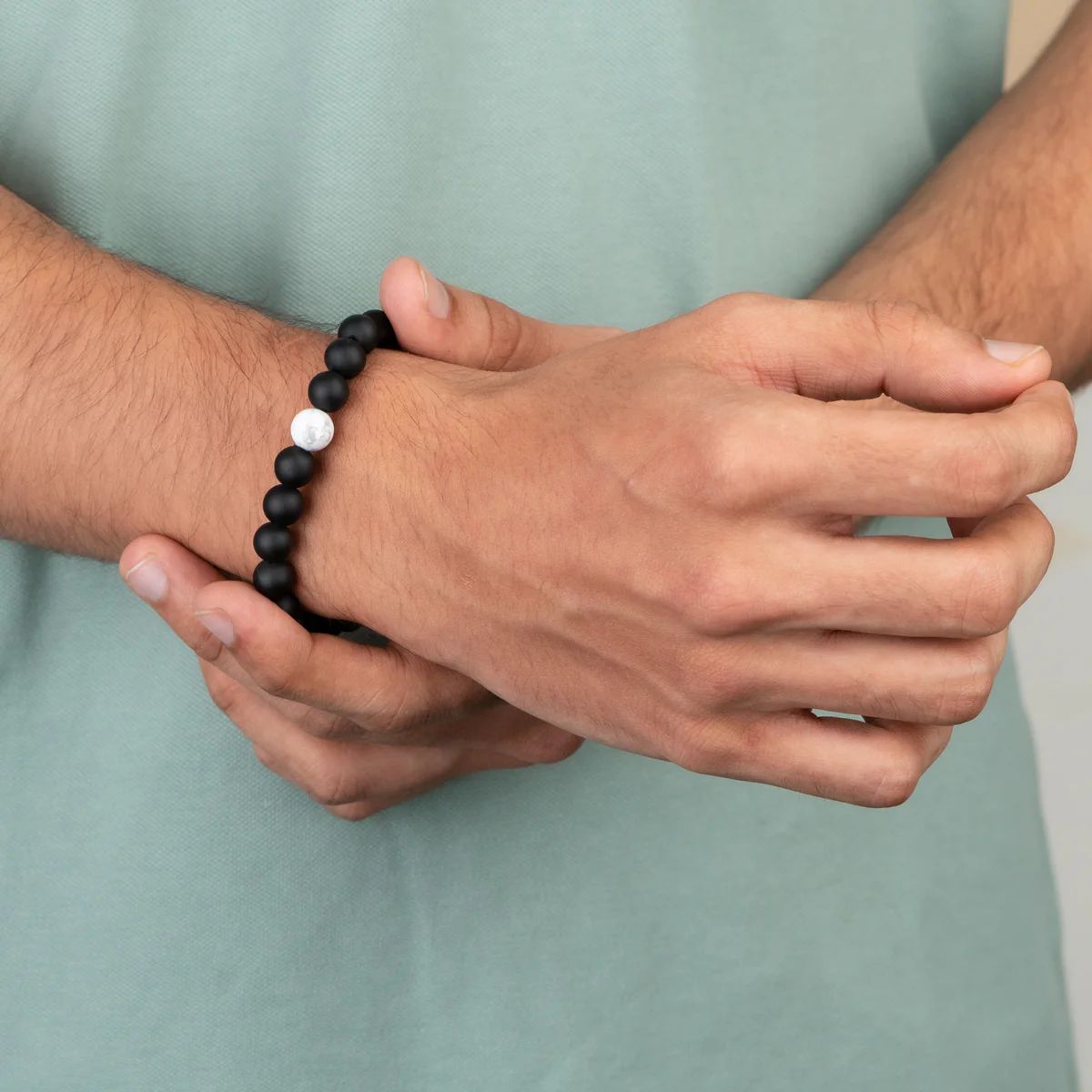 Crystal Natural Stone Couple Bracelet (Pack Of 2Pcs)