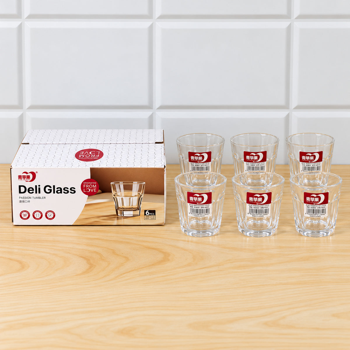 Clear Faceted Glass Shot Tumblers with Thick Bases (45 ml, 6 Pc)