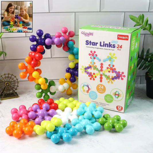 Funskool Giggles Star Links Plus – 24 Pieces Educational Building Toy Set for Kids