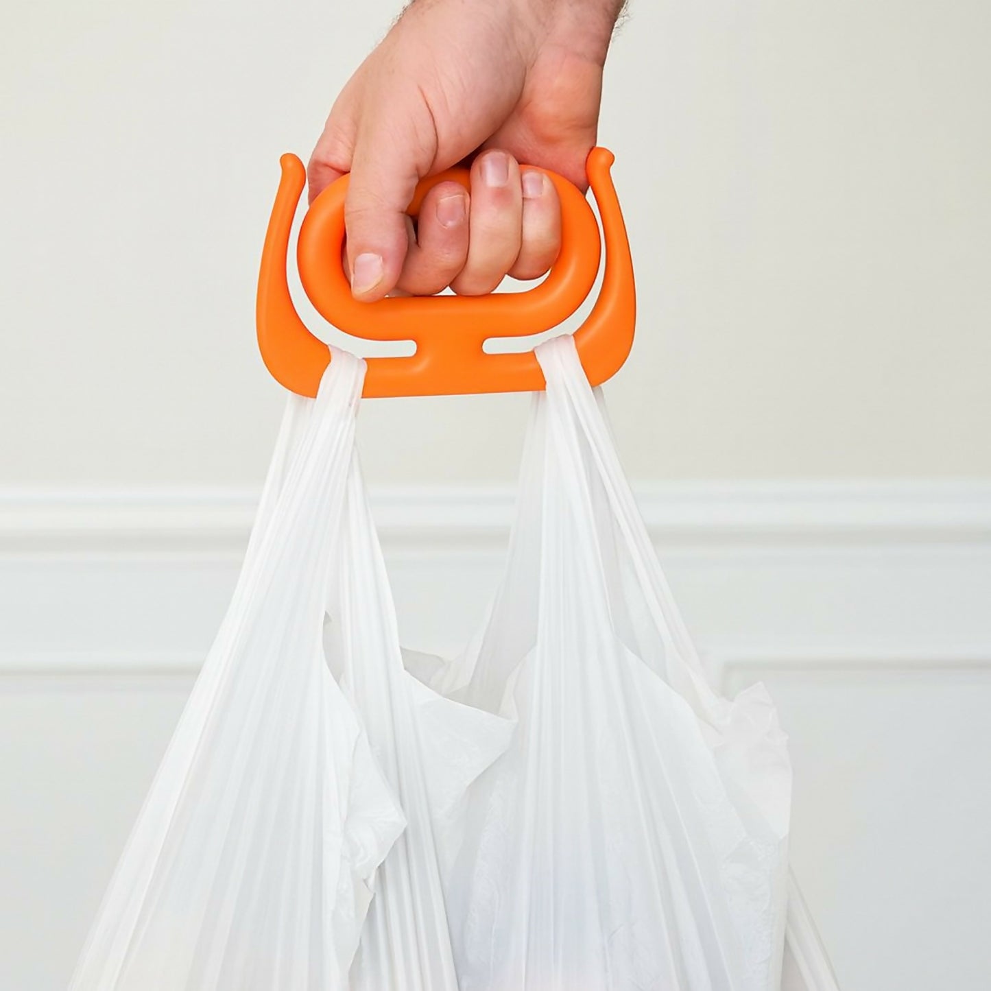 Set of 2 Heavy-Duty Grocery Bag Carrier Handles – Ergonomic Plastic Grip Tool – Easily Carry Multiple Shopping Bags – Pain-Free Hand Saver