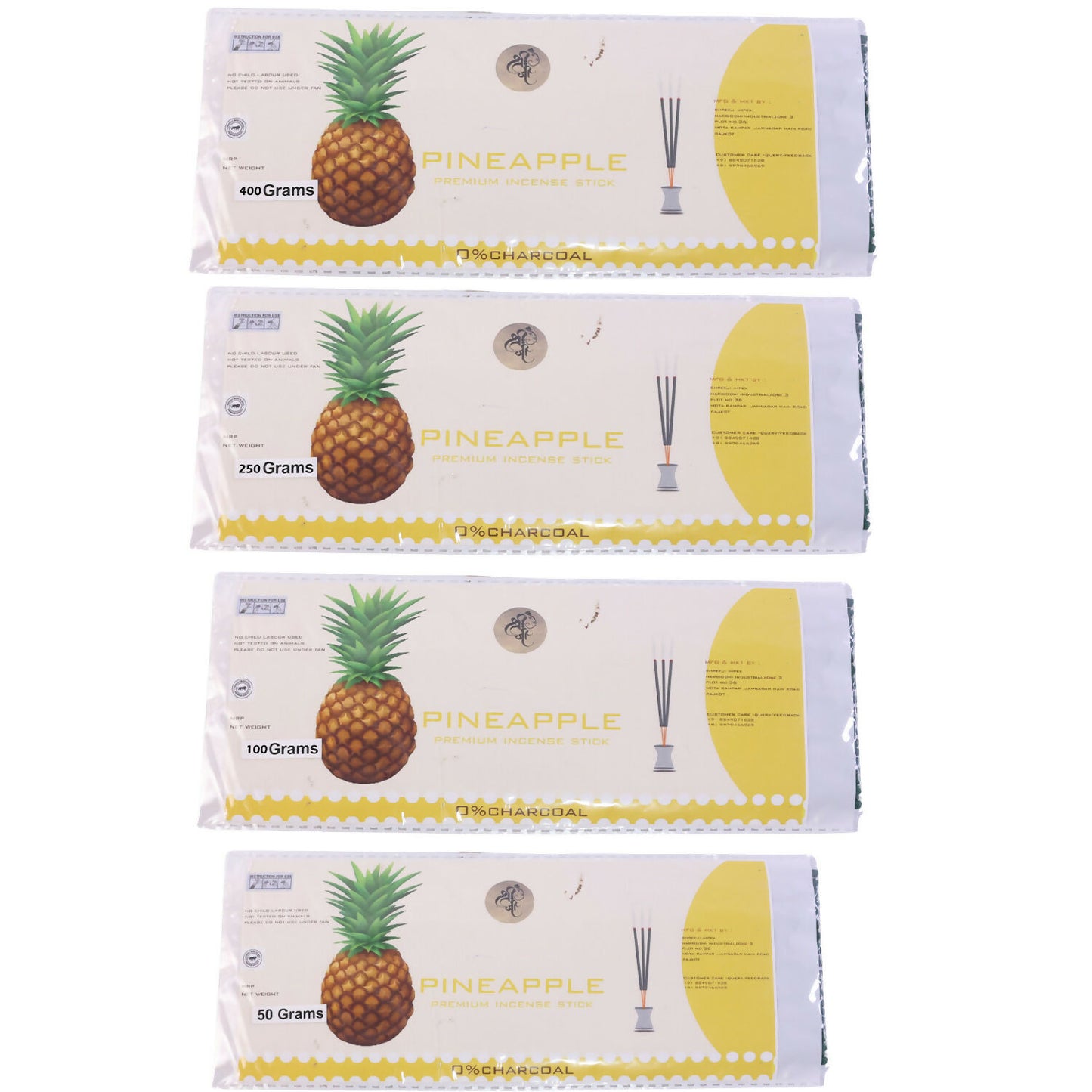 Pineapple Fragrance scented Stick Agarbatti Natural Incense Sticks for Pooja