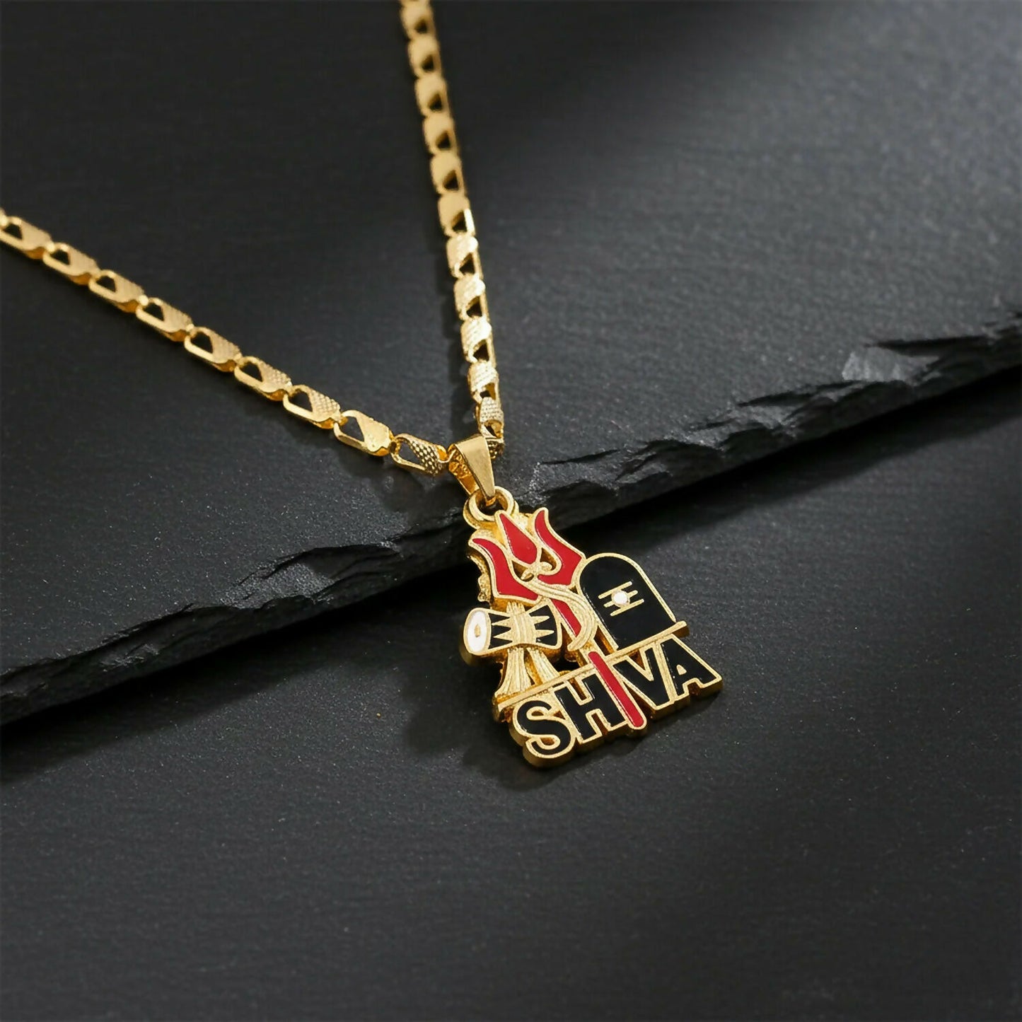 Shiva Pendant with Rudraksha Mala & Bracelet Combo