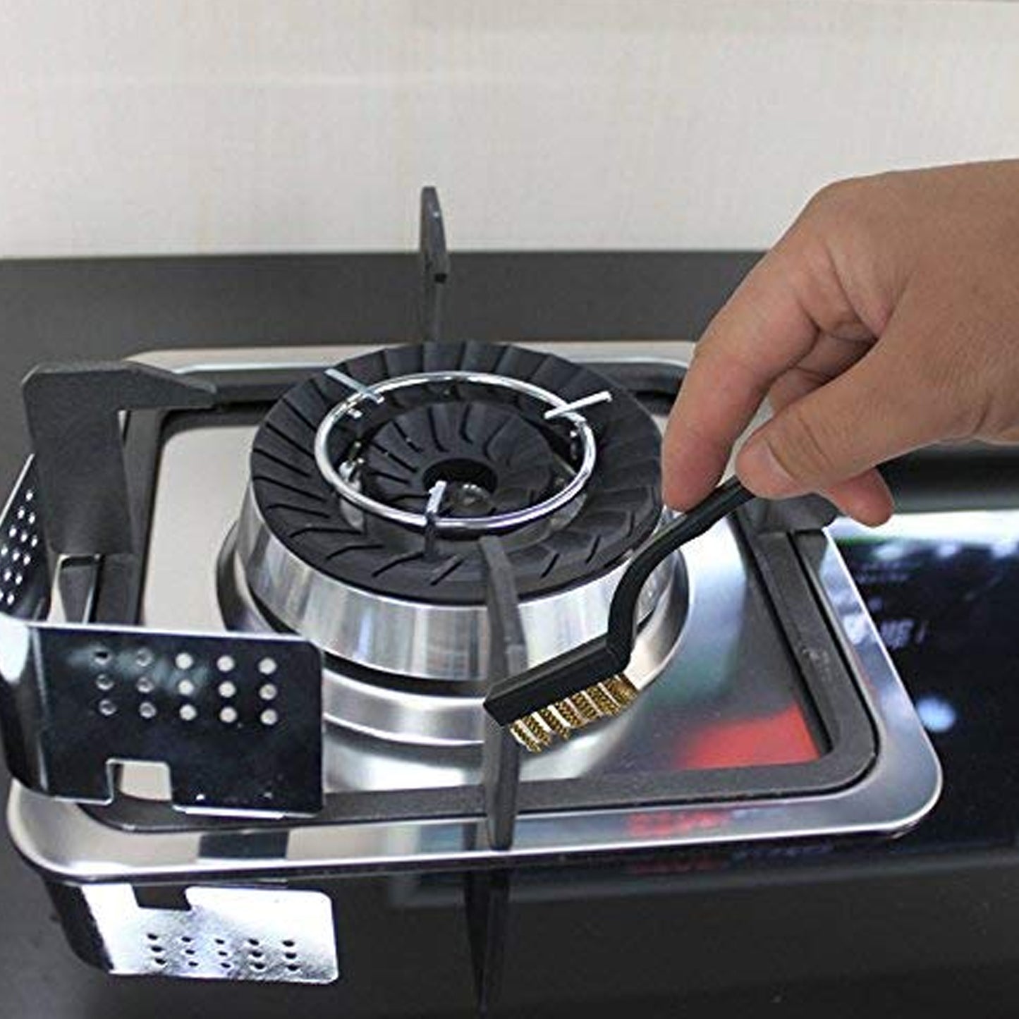 3 पीस मिनी वायर ब्रश सेट पीतल नायलॉन स्टेनलेस स्टील ब्रिस्टल घरेलू सफाई ब्रश गैस स्टोव, स्मोक मशीन टूल बर्नर टाइल्स टैप जंग हटाने वेल्डिंग स्लैग गंदगी और पेंट स्क्रबिंग के लिए (3 पीस सेट)