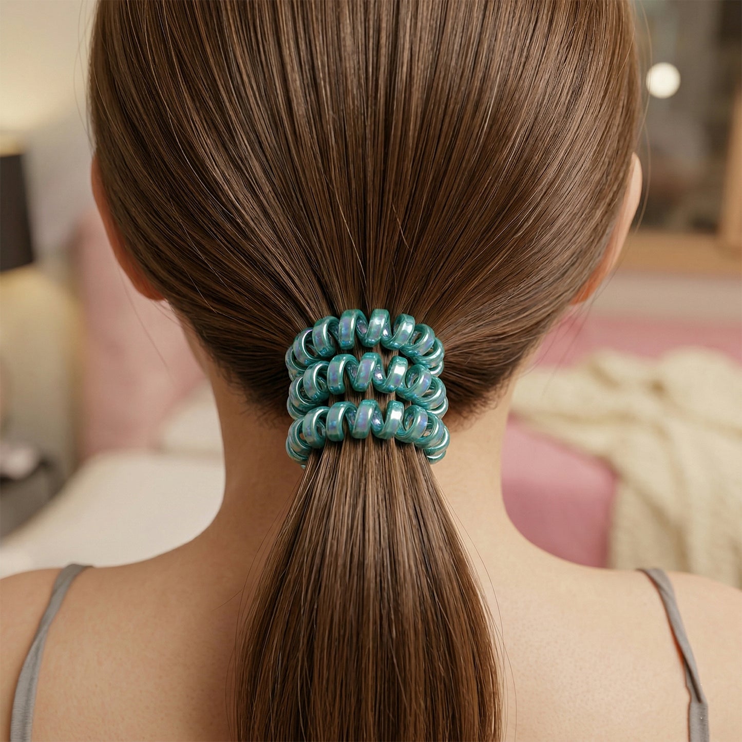 Premium mix color spiral coil hair bands