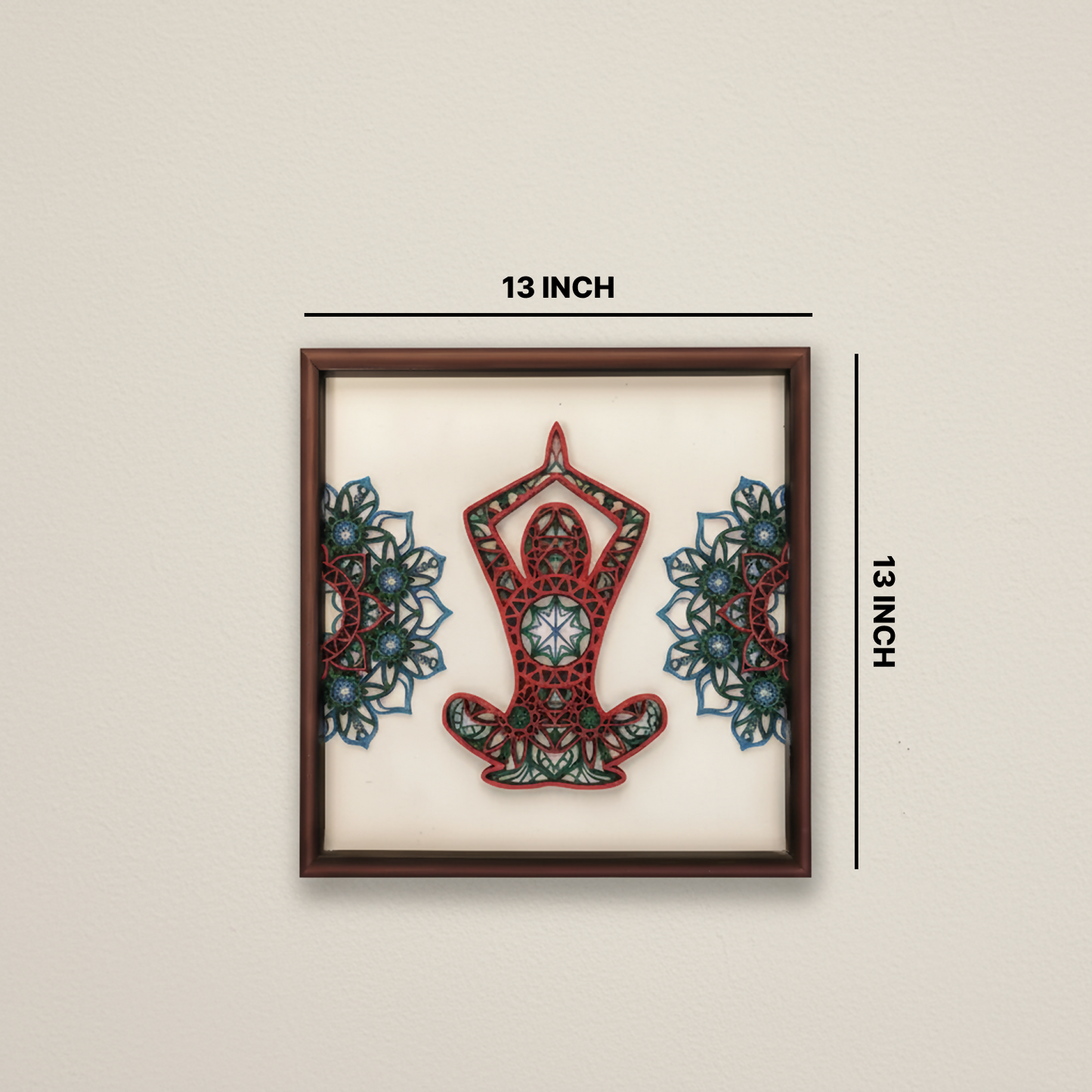 Handcrafted Multi-Layer Wooden Yoga Wall Art – 3D Meditation Pose Design | Spiritual Home Decor | Handmade Wooden Wall Hanging for Yoga Room & Living Space