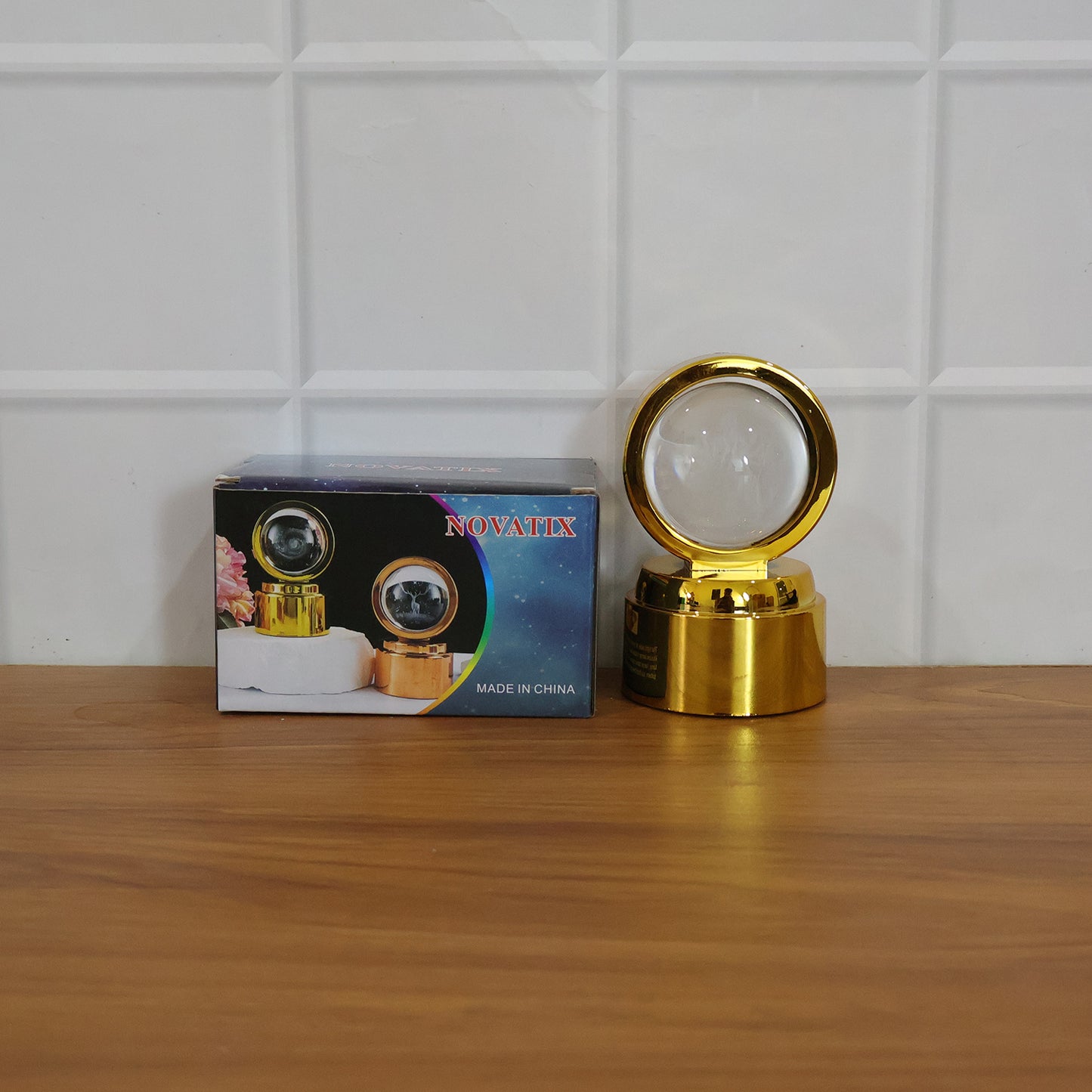 3D Crystal Ball LED Decorative Night Lamp with Goddess Design (1 Pc)