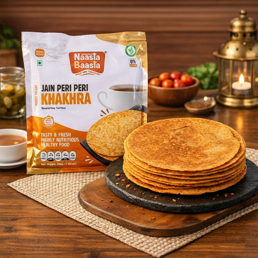 Naasta Baasta Jain Peri Peri Khakhra – Crispy Ready to Eat Spiced Snack (200 Gm)
