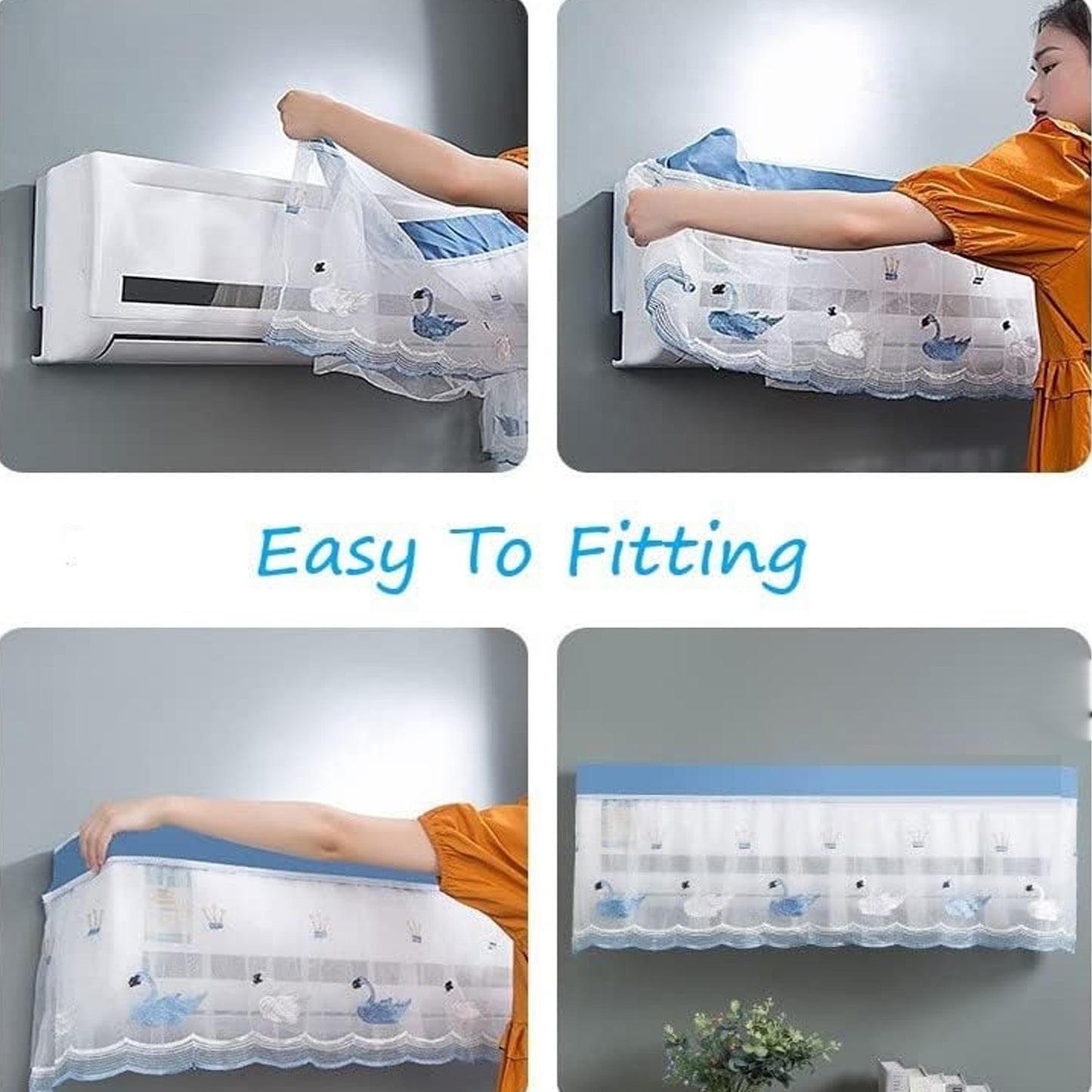 Unique patterned indoor split AC cover hung on wall AC