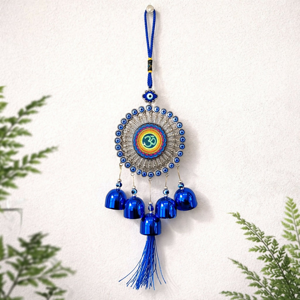 Evil Eye Hanging Decor with Bells & Tassel for Home, Door & Car Protection