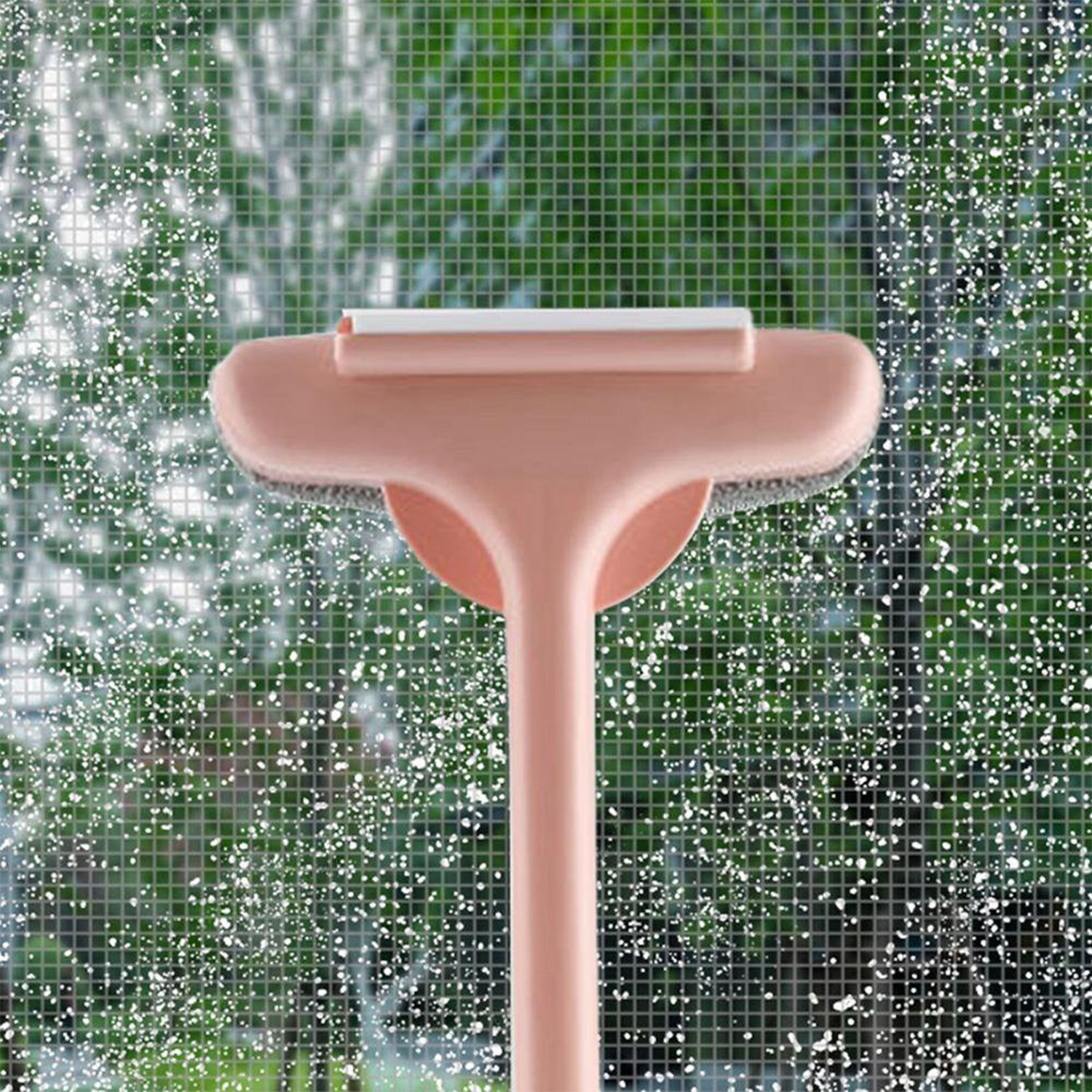 ब्रश 2 इन 1 मेश क्लीनिंग ब्रश और वाइपर विस्तारित हैंडल के साथ विंडो क्लीनिंग ब्रश नेट क्लीनर, मैजिक विंडो क्लीनर ब्रश, विंडो मेश क्लीनर (1 पीस)