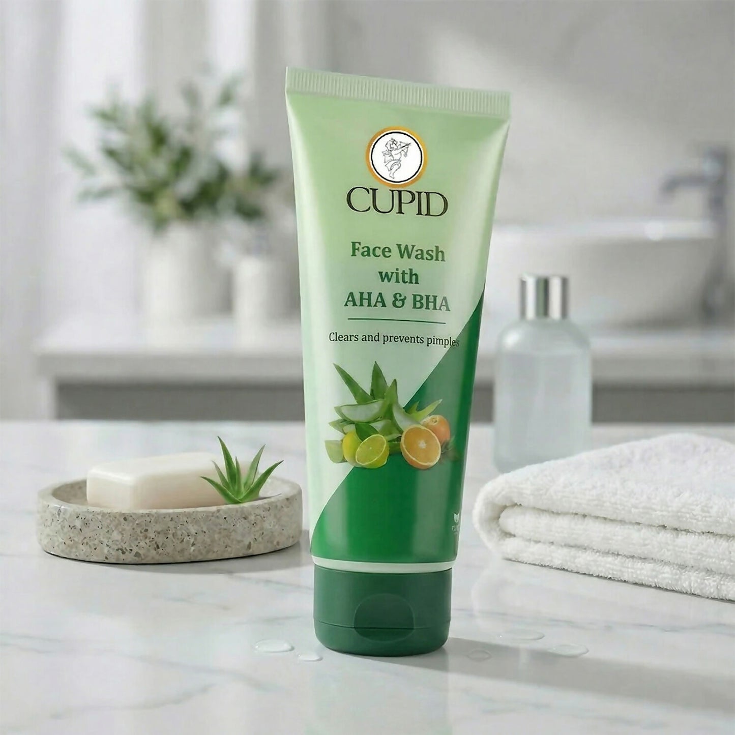 Cupid AHA & BHA Oil-Free Face Wash for Smooth And Clear Skin (24 Pc x 20ml)