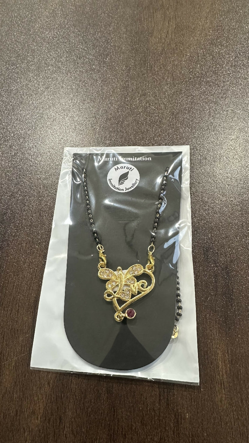 The Butterfly & Heart Design Magalsuta. Imitation jewellery finished with gold tone, and stunning craftsmanship.