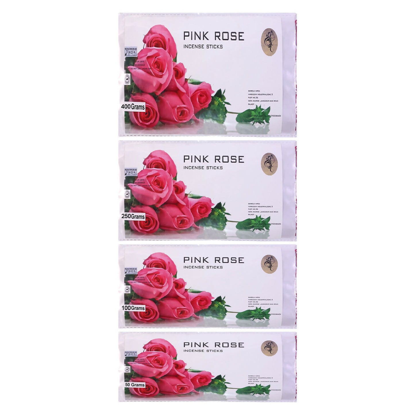Pink Rose Incense Sticks Charcoal-Free Fragrance Agarbatti for Home Temple Pooja Meditation Prayer Aromatic Dhoop Sticks Pack
