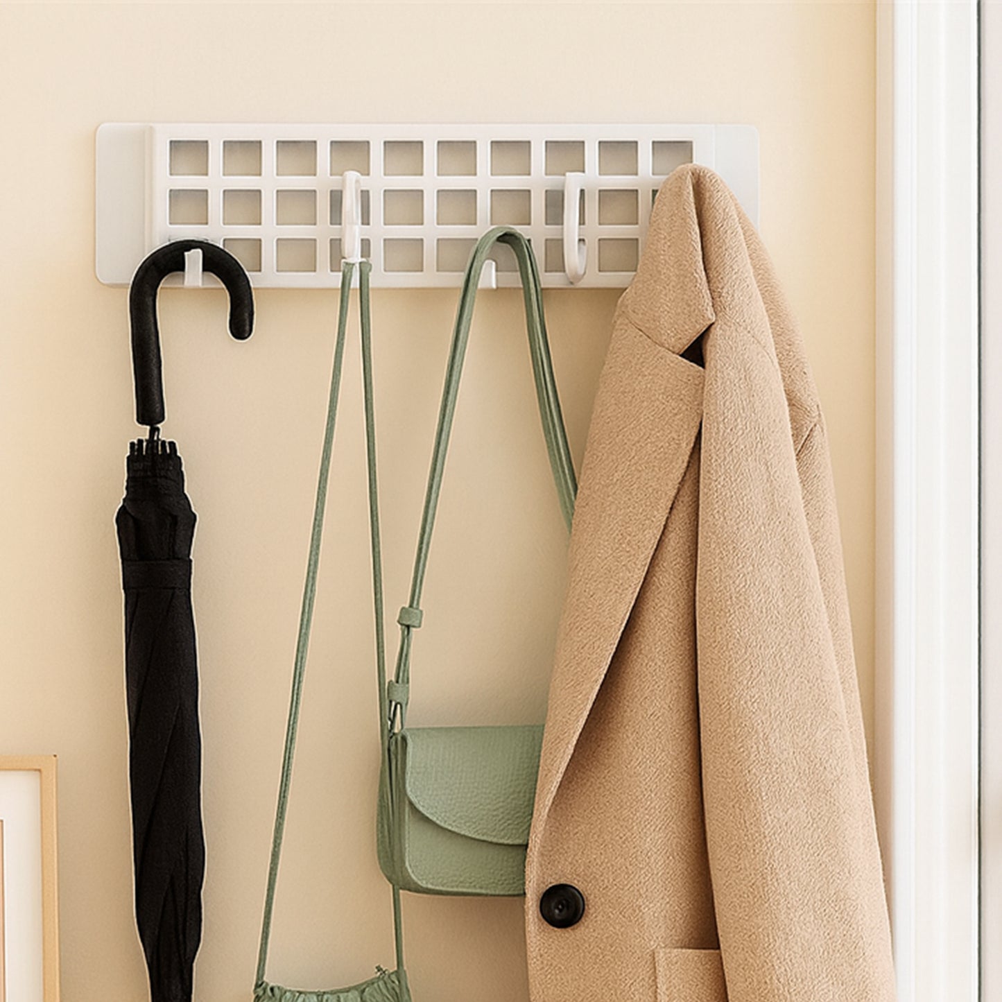 5Spin Plastic Hanger Hook, Hotel, Bathroom Wardrobe Wall Clothes Coat Towel Hanging Hanger Hook Plastic Sticker Multipurpose Hanger Hooks