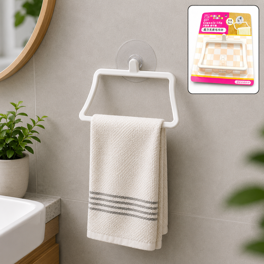 Self-Adhesive Towel Holder – No-Drill Wall Mount | XcelCraft