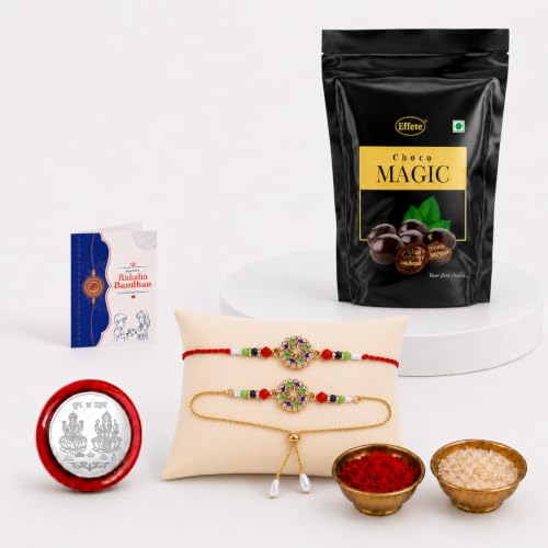 Rakhi for Brother & Bhaiya with Chocolate Magic - Raksha Bandhan Gift, Pack of 5