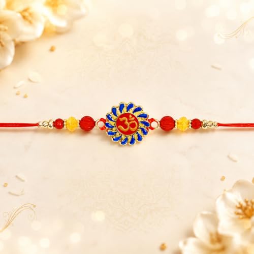 Rakhi for Brother with Peacock Pooja Thali - Rakshabandhan Gift Set, Pack of 7