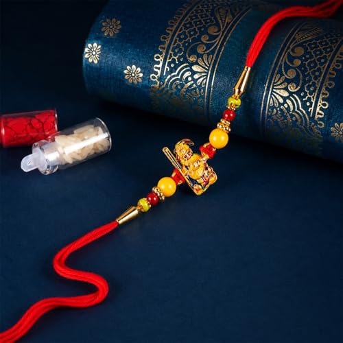 Ganesha Rakhi Combo - Raksha Bandhan Gift with Assorted Choco 96gm, Pack of 5 | Rakhi Gift