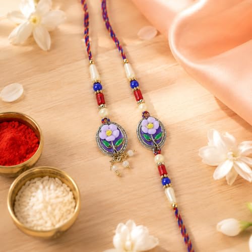 Flower Rakhi Combo - Raksha Bandhan Gift with Choco Emperor, Pack of 6 | Rakhi Gift