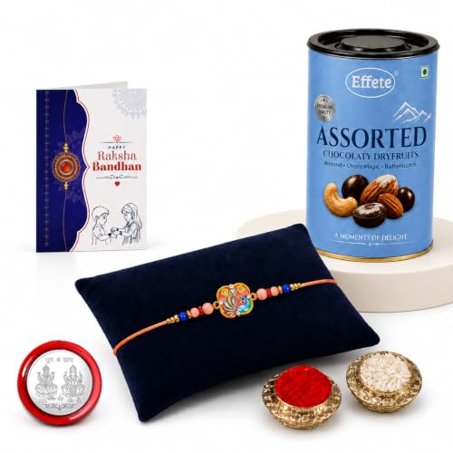 Peacock Rakhi Combo - Raksha Bandhan Gift with Assorted Choco 96gm, Pack of 5 | Rakhi Gift