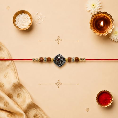 OM Rakhi for Brother with Coffee Almond 96gm - Raksha Bandhan Gift Set, Pack of 7