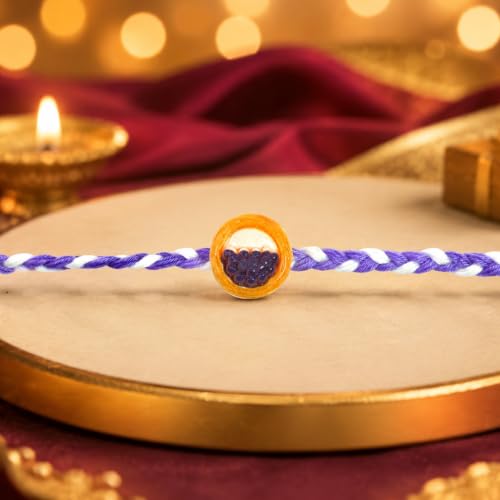 Beaded, Peacock Rakhi Combo - Raksha Bandhan Gift with Diamond Water Bottle 1000ml
