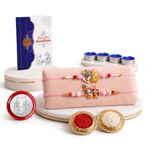 Tomy & Jeryy Rakhi Combo - Raksha Bandhan Gift with Tealight Candles 4pcs, Pack of 6