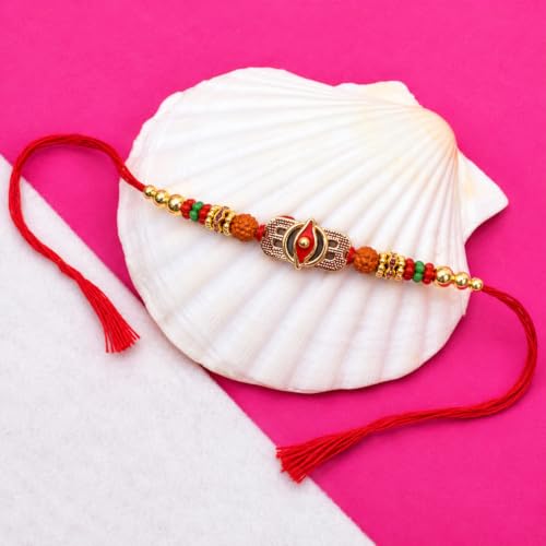 Trinetra Rakhi Combo - Raksha Bandhan Gift with SS Water Bottle 1000ml, Pack of 5