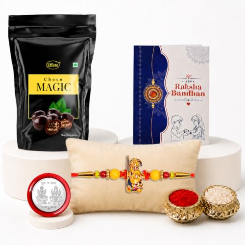 Ganesha Rakhi Combo - Raksha Bandhan Gift with Choco Magic Standy Pouch, Pack of 5