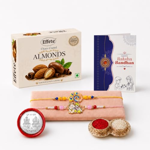 Krishna, Bird Rakhi Combo - Raksha Bandhan Gift with Choco Almonds 32gm, Pack of 6