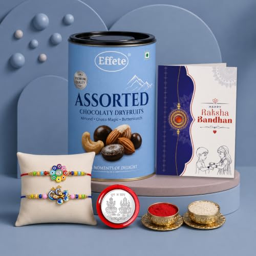 Flower, Peacock Rakhi Combo - Raksha Bandhan Gift with Assorted Choco 96gm, Pack of 6