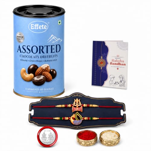Damru Rakhi for Brother with Dryfruits 96gm - Raksha Bandhan Gift Set, Pack of 6