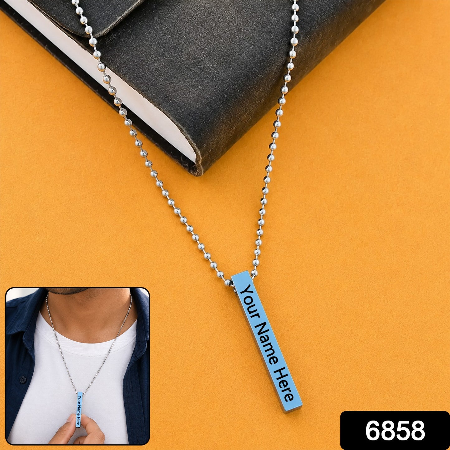Customize Stainless Steel Locket Necklace – Minimalist Stick Pendant | Menclave