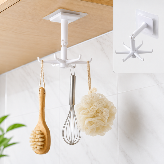 Self-Adhesive Wall Hook – 360° Rotating & Waterproof | GlimmerHome