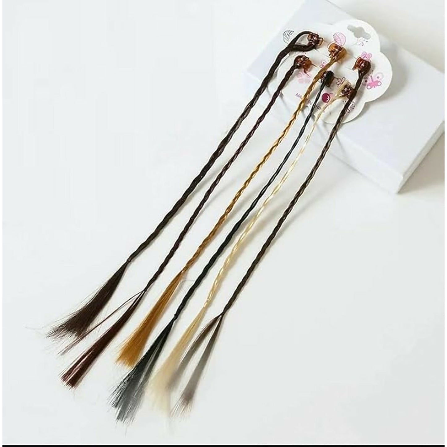 Clip-On Hair Braid Extensions for Girls | Natural Look Styling Accessories Pack of 6