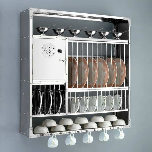 Stainless Steel Wall Mounted Kitchen Rack 7-Tier Space-Saving Organizer