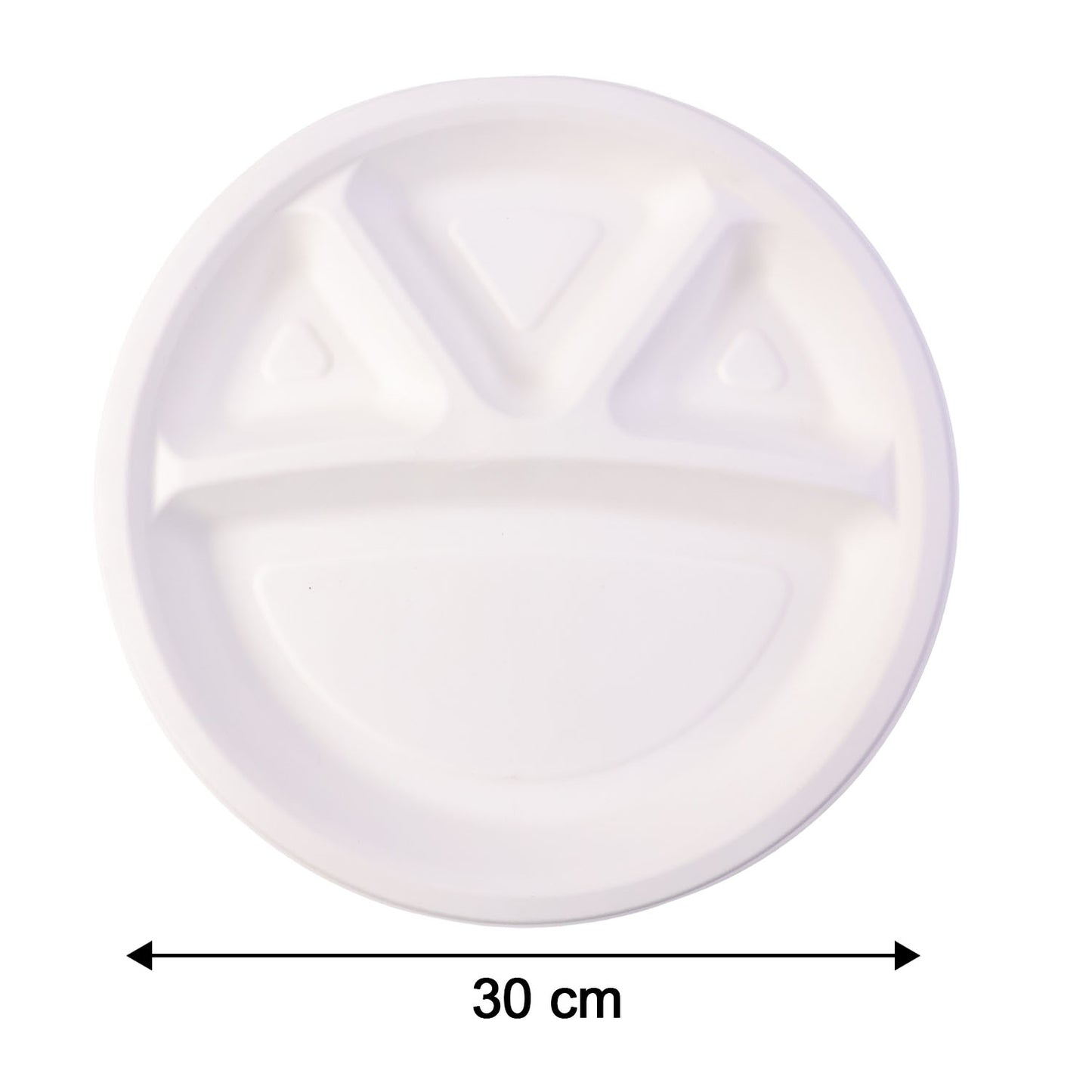 Vegnar 4 Compartment Disposable Food Serving Plate Set (10 Pc)