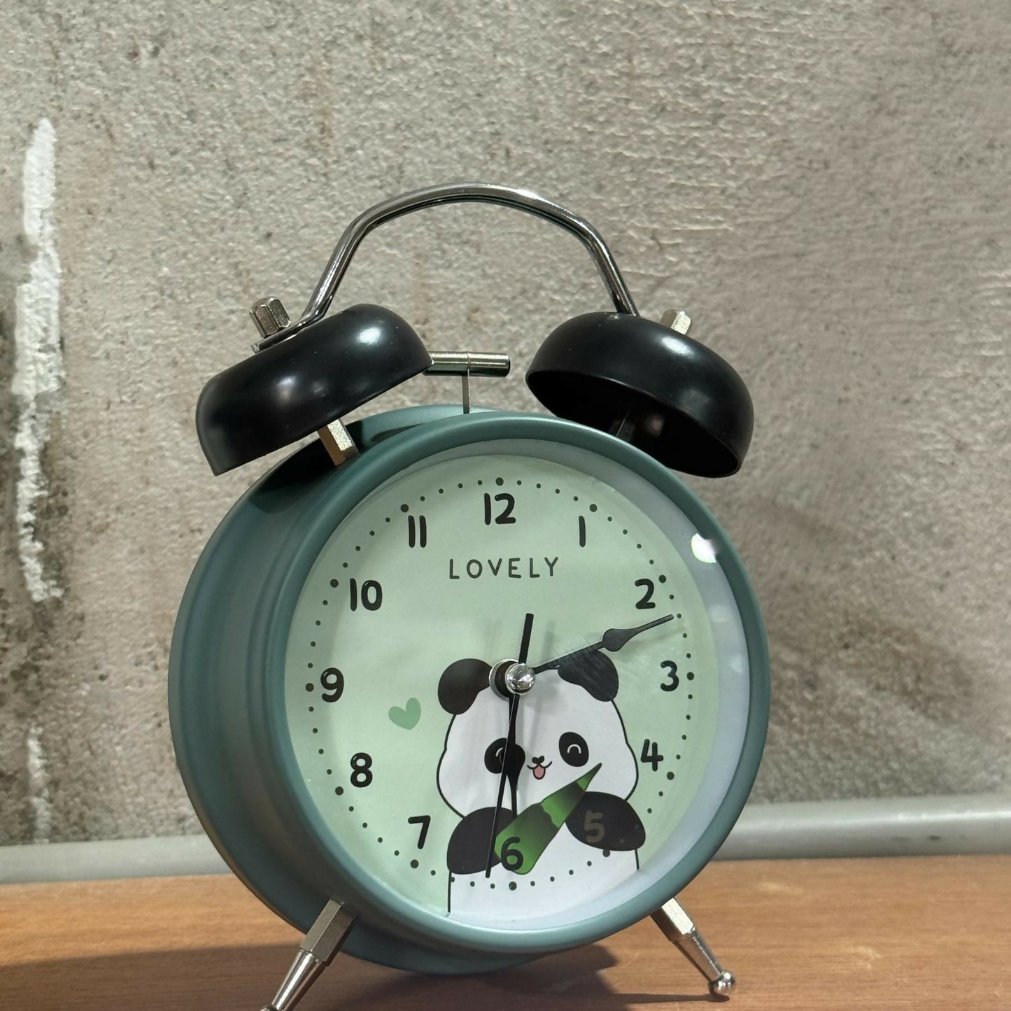 Cute Panda Cartoon Alarm Clock for Kids Bedroom with Twin Bell Sound