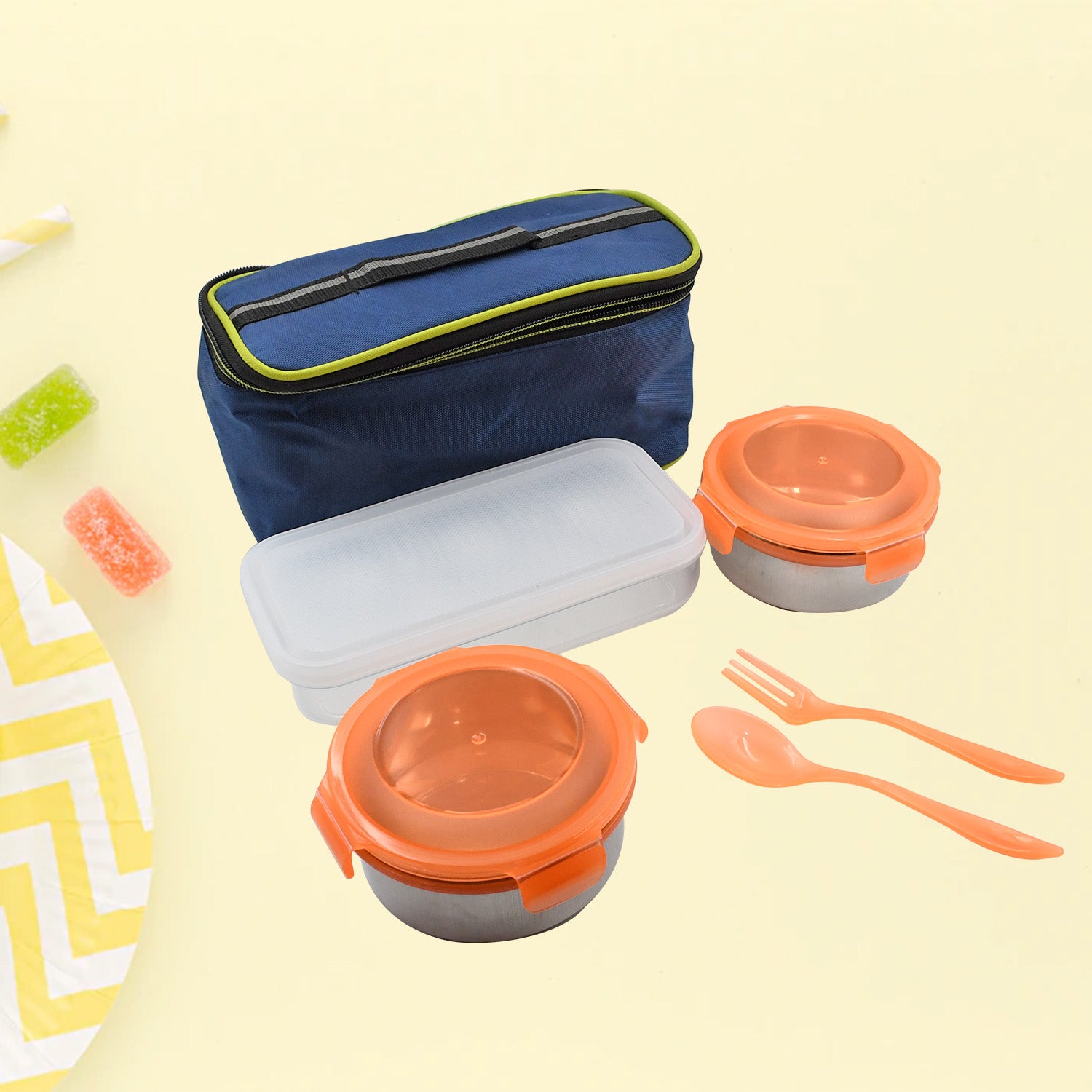 एयरटाइट और लीक प्रूफ स्टेनलेस स्टील कंटेनर मल्टी कम्पार्टमेंट लंच बॉक्स, लंच बॉक्स में सभी प्रकार का लंच ले जाएं और प्रीमियम क्वालिटी लंच बॉक्स ऑफिस, स्कूल के बच्चों और यात्रा के लिए आदर्श (3 अलग-अलग लंच बॉक्स)