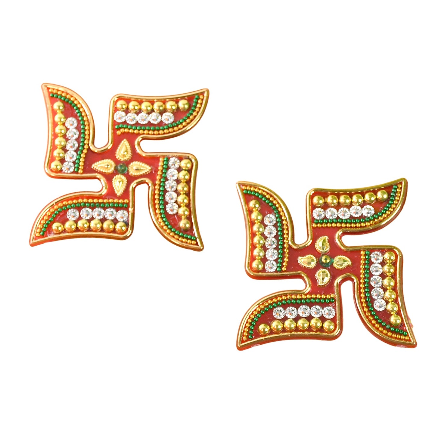 Swastik Decorative Sticker – Traditional Acrylic Pooja Décor Set